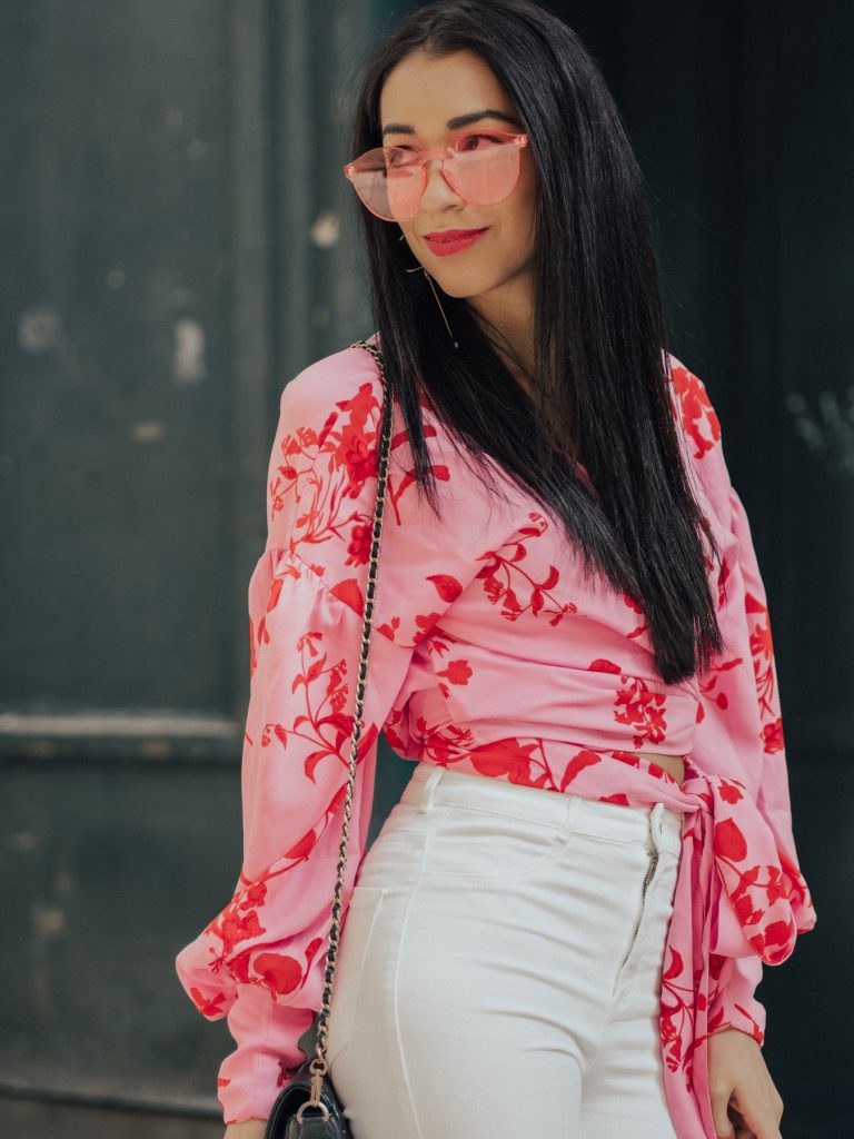 pink blouse